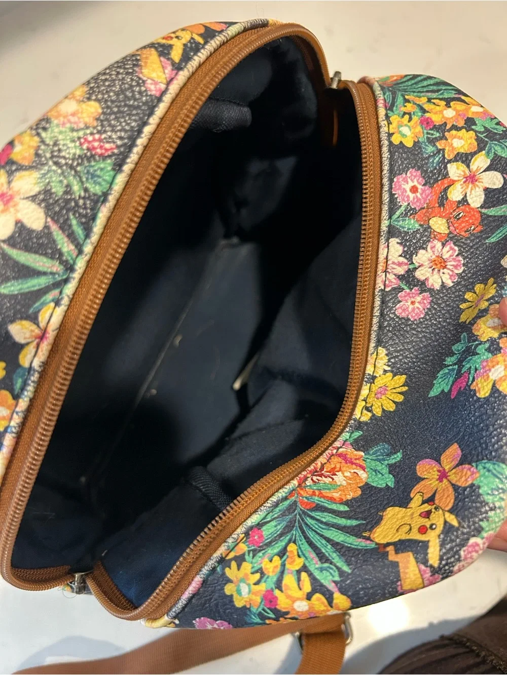 Pokémon Loungefly Pikachu Floral Mini Backpack Multicolor Zip Front Pocket